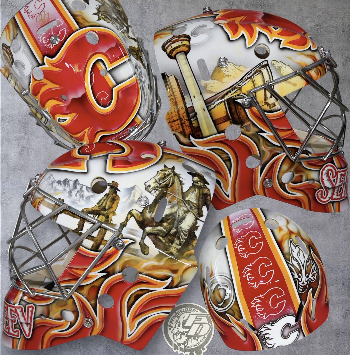 Friedesigns's tweet image. A fun project for Arsenii Sergeev of the @NHLFlames @AHLWranglers Have an awesome season Arsenii with your new team!! 📸:Calgary Flames