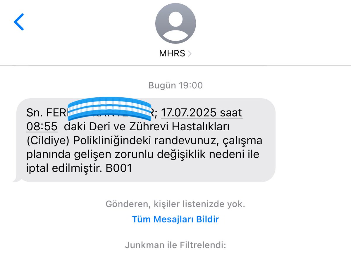 sivilceli ergenler yüzünden zar zor randevu bulmuştuk onu da iptal etmişler 😀