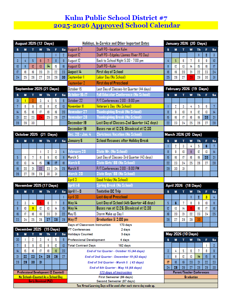 Please check out the 25-26 school calendar.