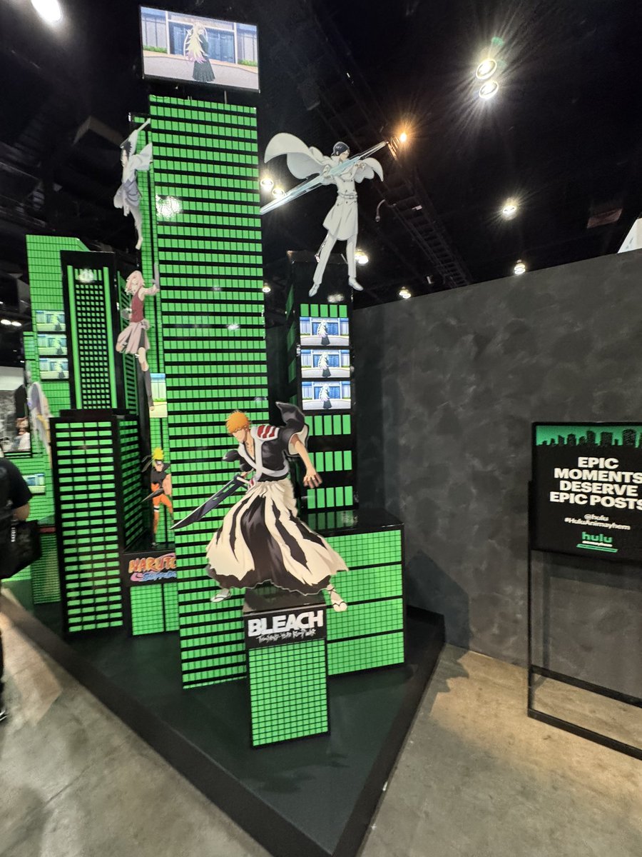 TheWeebsGuild's tweet photo. Bleach TYBW out here in force at #AnimeExpo2025 Hulu booth 🔥🔥 https://t.co/ZbM7ixEJmF