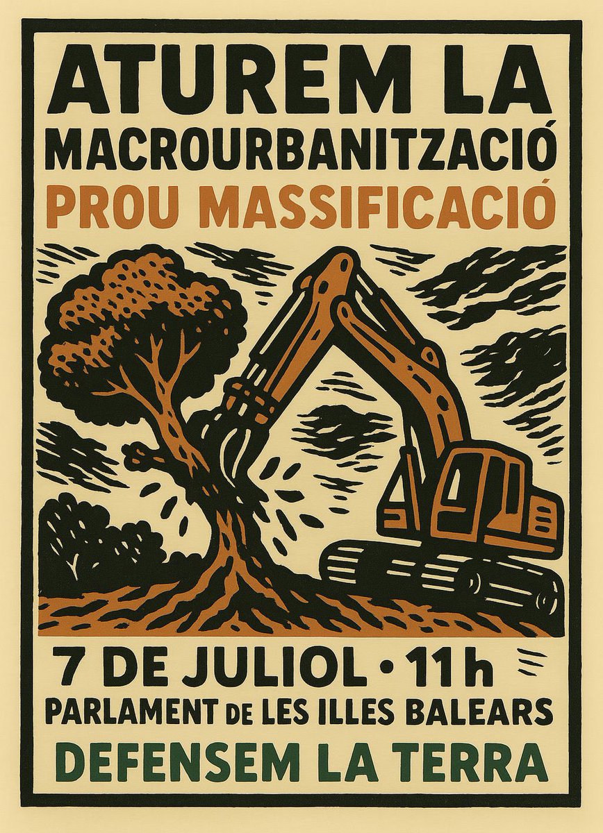 Volen omplir Palma de ciment obrint encara més el camí als especuladors.

Aquest 7 de juliol, a les 11h davant el <a href="/ParlamentIB/">Parlament de les Illes Balears</a> sortirem al carrer contra la dreta espanyolista i la seva llei de liberalització del sòl. 

#DefensemLaTerra