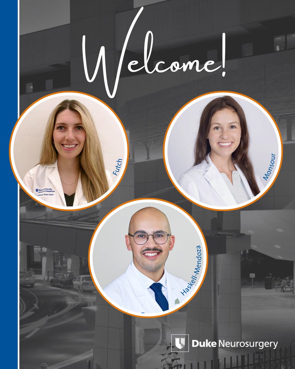 Help us welcome our newest residents to Duke Neurosurgery! We're thrilled to have you and can't wait to see how you help shape the future of neurosurgery. 🧠