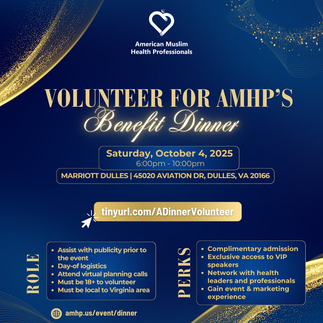 AMHP is looking for volunteers for our DMV Benefit Dinner — and we’d love for YOU to be part of it!

📅 Saturday, Oct 4
🕕 6–10 PM (volunteers may start as early as 2 PM)
📍 Marriott Dulles, VA

📝 Interested? Fill out this form by Friday, July 18:
tinyurl.com/ADinnerVolunte…