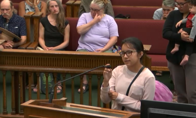 IR_PhilDrake's tweet image. Daughter of Christopher Martinez speaks to Lewis and Clark County Commissioners about her father, who was detained by ICE. &apos;I want my dad back,&apos; she says.
