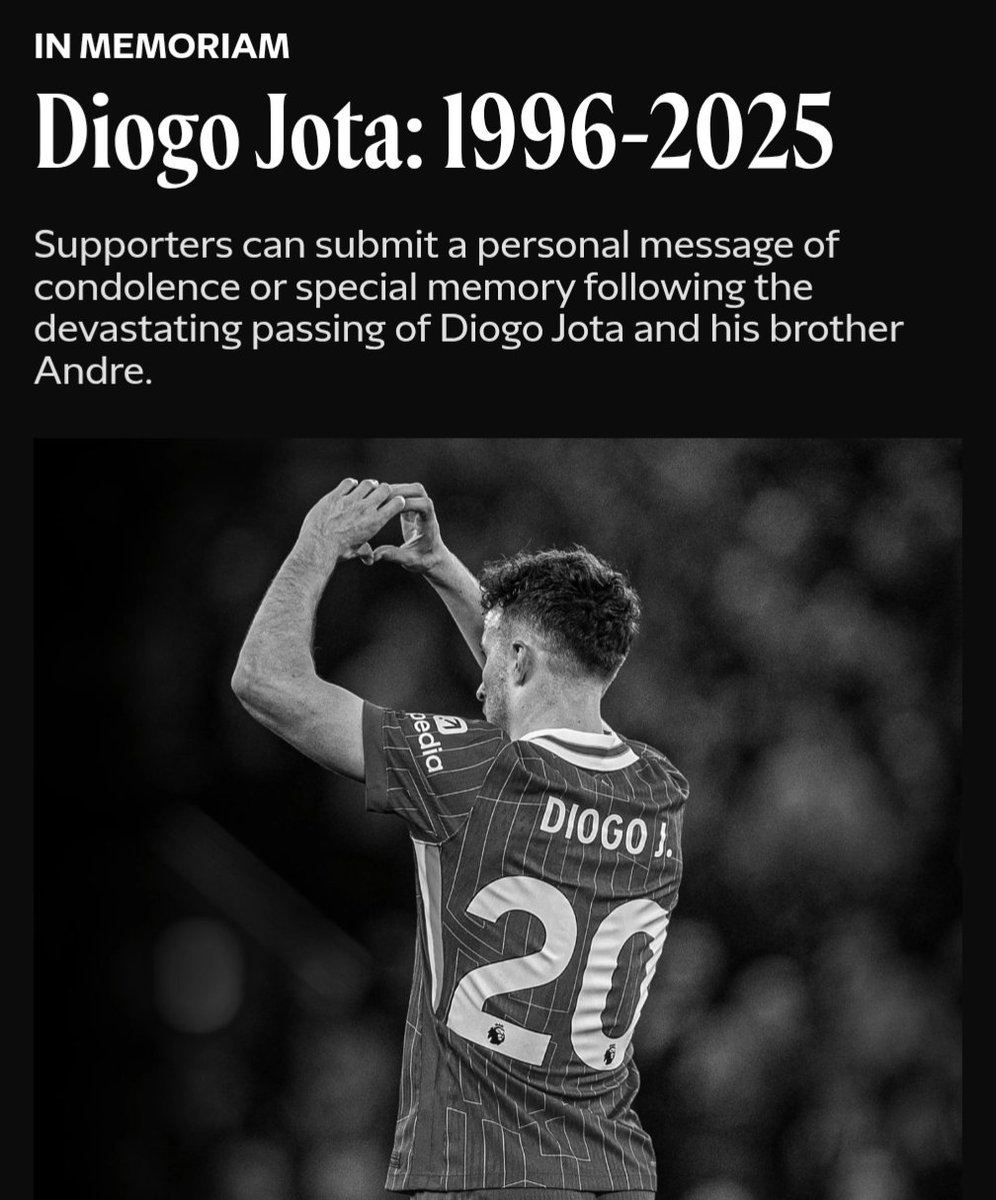 Liverpool have opened an online book of condolences for Diogo Jota and Andre Silva. You can sign the online book below.

liverpoolfc.com/club/diogo-jot…