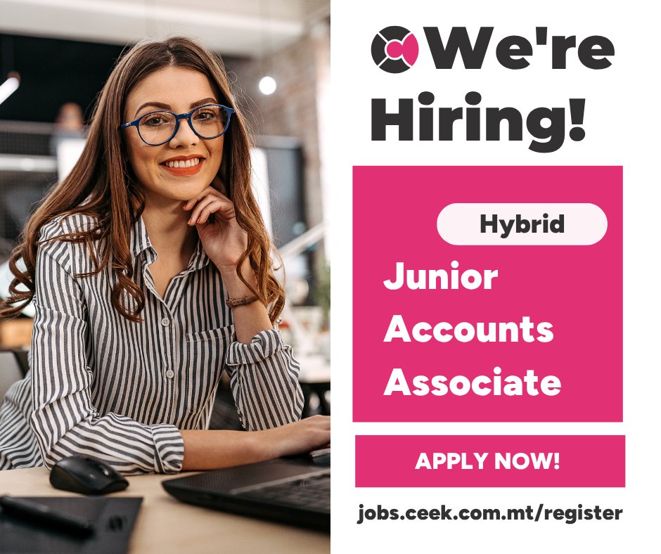 ceekrecruitment's tweet image. 𝗝𝘂𝗻𝗶𝗼𝗿 𝗔𝗰𝗰𝗼𝘂𝗻𝘁𝘀 𝗔𝘀𝘀𝗼𝗰𝗶𝗮𝘁𝗲 – 𝗙𝗶𝗻𝗮𝗻𝗰𝗲 | 𝗠𝗮𝗹𝘁𝗮
📌 Location: #Malta
📩 Apply now or tag a finance friend!
jobs.ceektalent.com/job/junior-acc…
#JuniorAccountant #FinanceJobs #AccountantJobs