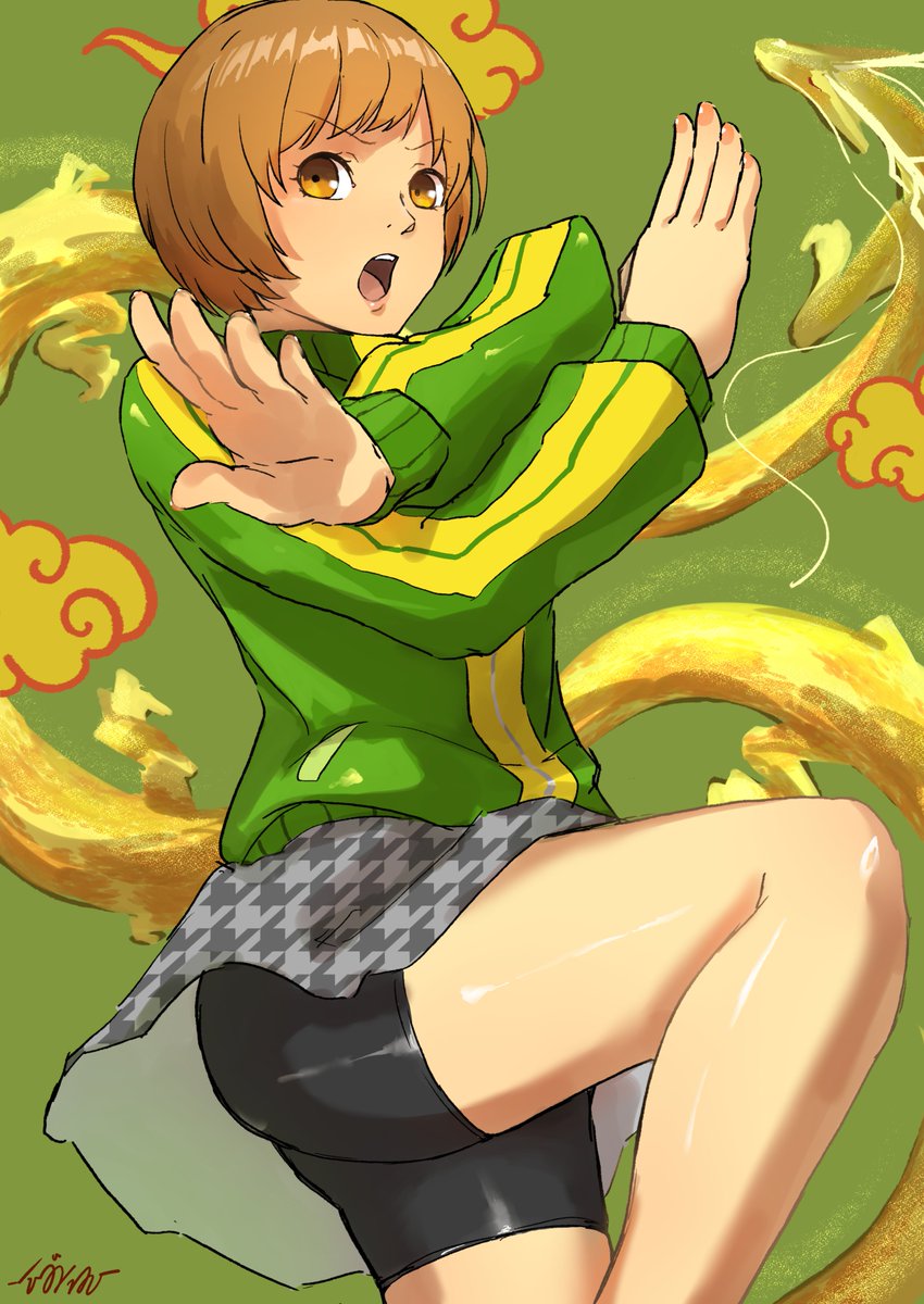 逆にいつもの緑ジャージ描いてなかった！ということで原点回帰です(「・` ν・)」アチョー！
#里中千枝 #P4 #ペルソナ4