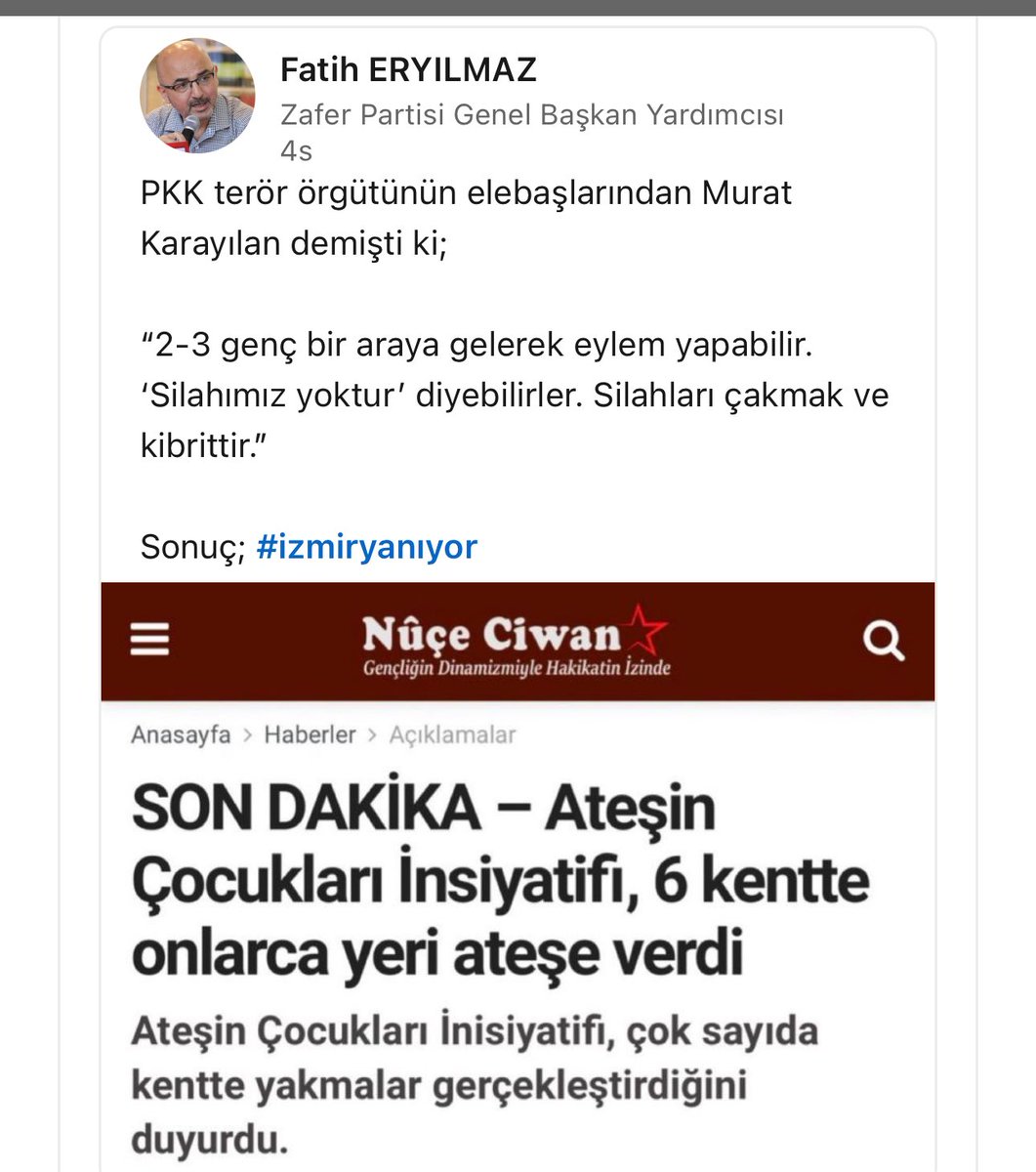 turkdegs's tweet photo. Ormanlarımızı yakın, sonra, “PKK silah bıraktı,ATEŞİN ÇOCUKLARI VE DİĞERLERİ BIRAKMADI Kİ” deyin.. üstelik “onların da silahları yok maytap ve kibritleri var” deyin..
Bu silah bırakma tiyatrosu değilse nedir? https://t.co/lALPXstVeA