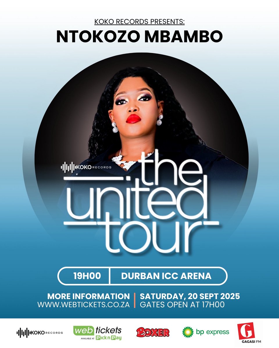 🔥 DURBAN, GET READY! 🔥
We’re heading to the Durban ICC this September for a night that will echo through the nation — the UNITED TOUR is bringing heaven to earth in KZN! 🌍✨

🎟️ Grab your tickets now on Webtickets
#UnitedTourDurban #WeAreUnited #DurbanICC #UnitedTour2025