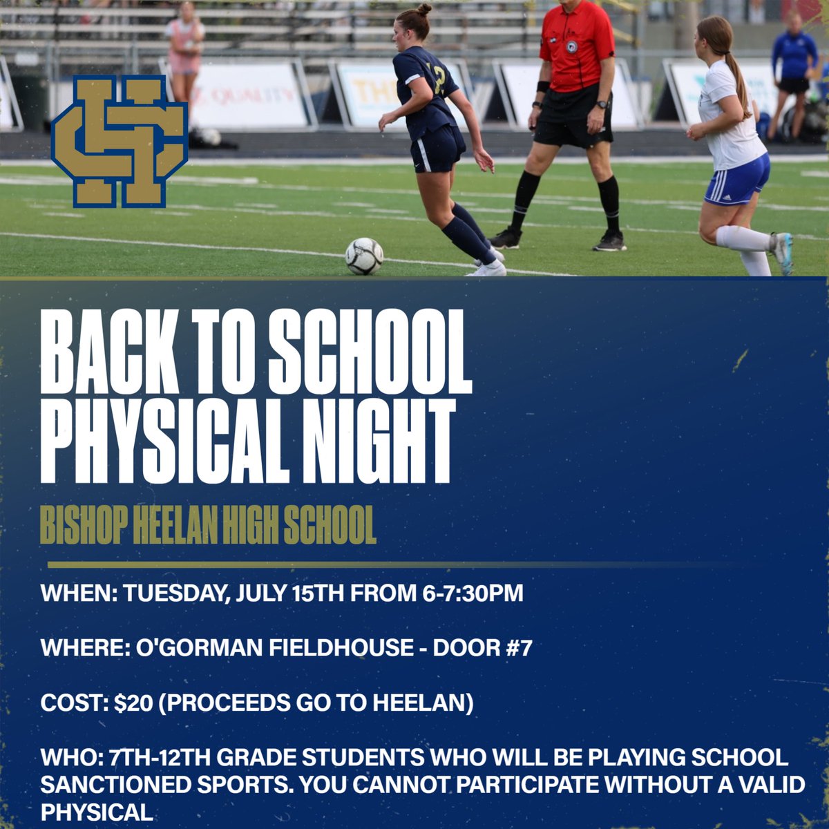 Heartland Chiropractic is offering a back to school physical night for Bishop Heelan. This is a great way to get your physical done as the paperwork will be handled by the Athletic Department right here on the spot and you will have it done for the year!