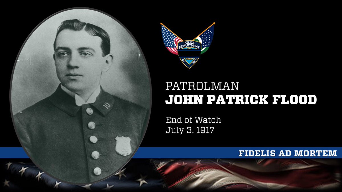 NYPD19Pct's tweet image. Today marks 108 years since our city lost a hero.
On July 3, 1917, Patrolman John Patrick Flood was beaten to death with his night stick, after responding to an apartment where a woman was being threatened. John & his family will never be forgotten.