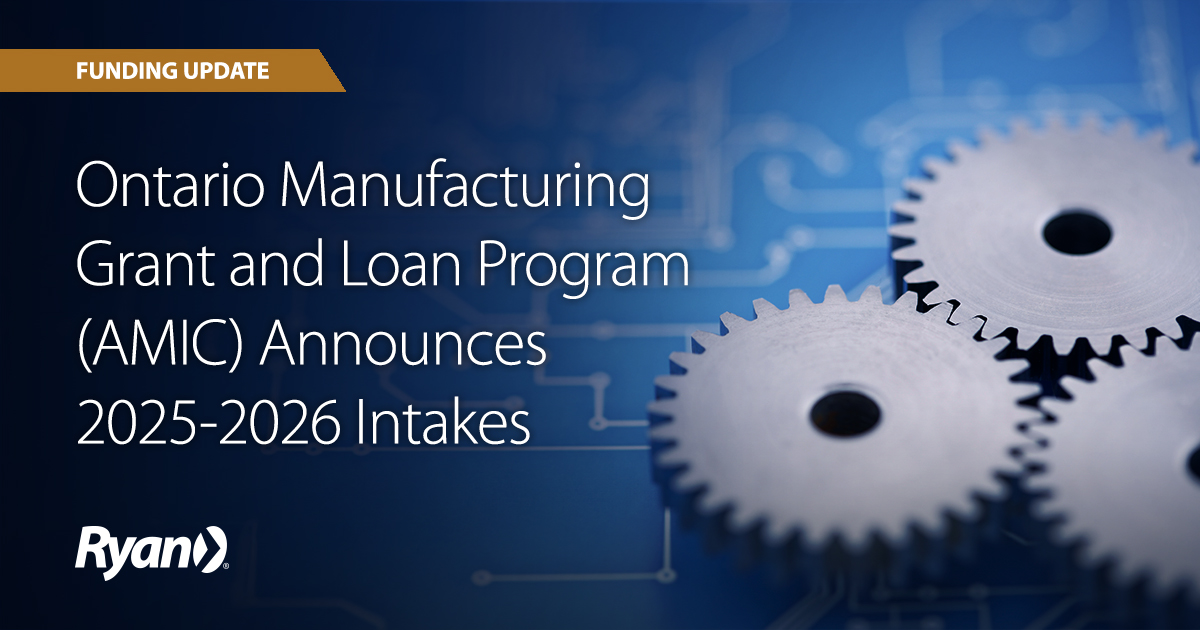 Ontario’s AMIC program has announced its new intake periods! 

Get up to $1.5M in grants or $5M in loans to grow your manufacturing business. 

🔗 tax.ryan.com/amic-stream-pr…