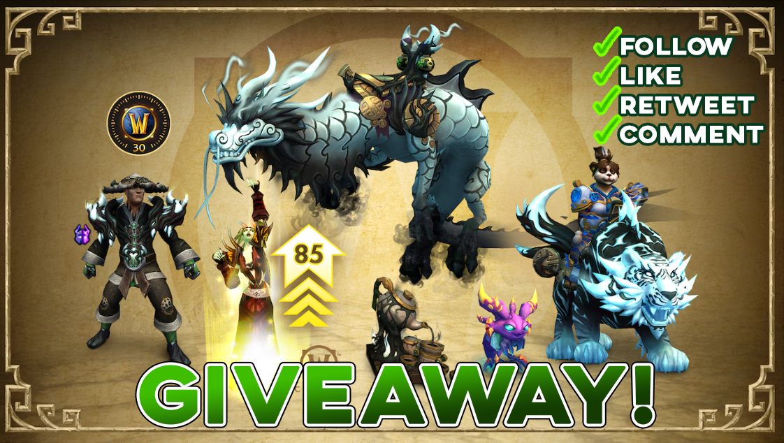 GIVE...AWAY...GIVE...AWAY (while I'm away we give)!

🐼Mists of Pandaria🐼launches on 21st of JULY! Blizzard gave me a few Sha-Infused Epic Pack to give away on July 20th  

To enter:  

🕵️‍♂️Follow!
👍Like
💬Comment here, HOW MANY PANDARENS IN PANDARIA?🗣️

#WoW_Partner #MoPClassic