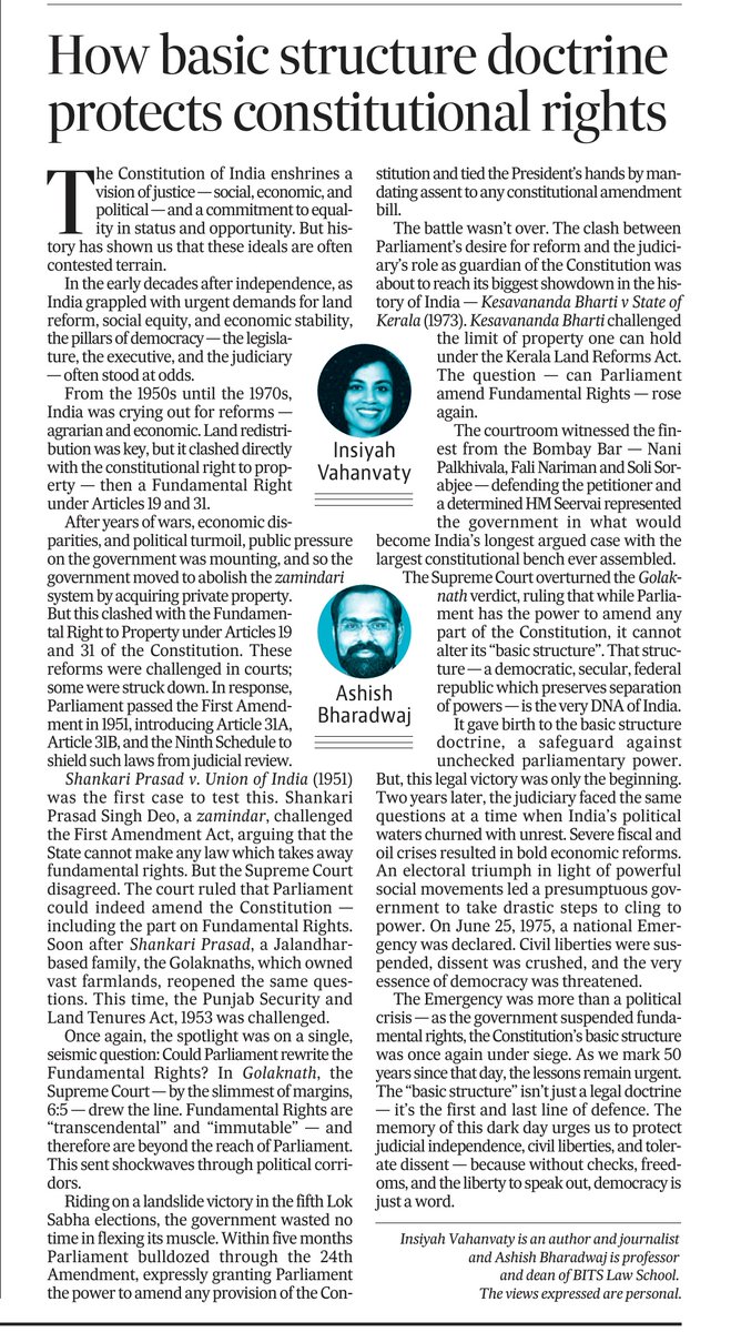 Informative article on basic structure doctrine of constitution.

GS2

#upsc