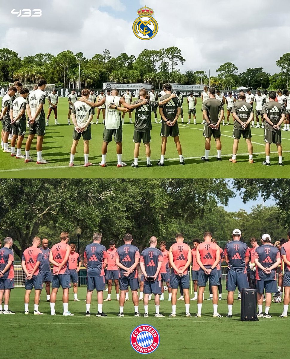 AuraFutShop's tweet image. 🕊️ RESPETO GLOBAL 🕊️  
Real Madrid, Bayern, Chelsea y PSG guardan un minuto de silencio hoy en sus entrenamientos por la pérdida de Diogo Jota y su hermano André. Un gesto unificador en el fútbol mundial 🙏⚽

#DiogoJota #MinutoDeSilencio #FootballUnity