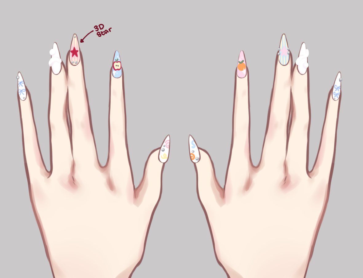 coyfaee's tweet image. i dont really show off the nails i make but i rlly like how these came out!