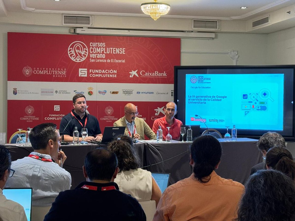 Madri+d (@madrimasd) on Twitter photo 🚀 Éxito en la 2ª jornada del curso “Una IA hablando con otra IA: Gestión de la calidad universitaria” de <a href="/UNIRuniversidad/">Universidad Internacional de La Rioja (UNIR)</a> y <a href="/madrimasd/">Madri+d</a>
📍Expertos de <a href="/GoogleES/">Google España</a>, <a href="/MicrosoftES/">Microsoft España</a> , <a href="/odise_ia/">OdiseIA</a> y <a href="/UOCuniversitat/">UOCuniversitat</a> comparten visión sobre ética y docencia en #IA.
📅 Mañana, jornada final 🚀 Éxito en la 2ª jornada del curso “Una IA hablando con otra IA: Gestión de la calidad universitaria” de <a href="/UNIRuniversidad/">Universidad Internacional de La Rioja (UNIR)</a> y <a href="/madrimasd/">Madri+d</a>
📍Expertos de <a href="/GoogleES/">Google España</a>, <a href="/MicrosoftES/">Microsoft España</a> , <a href="/odise_ia/">OdiseIA</a> y <a href="/UOCuniversitat/">UOCuniversitat</a> comparten visión sobre ética y docencia en #IA.
📅 Mañana, jornada final
