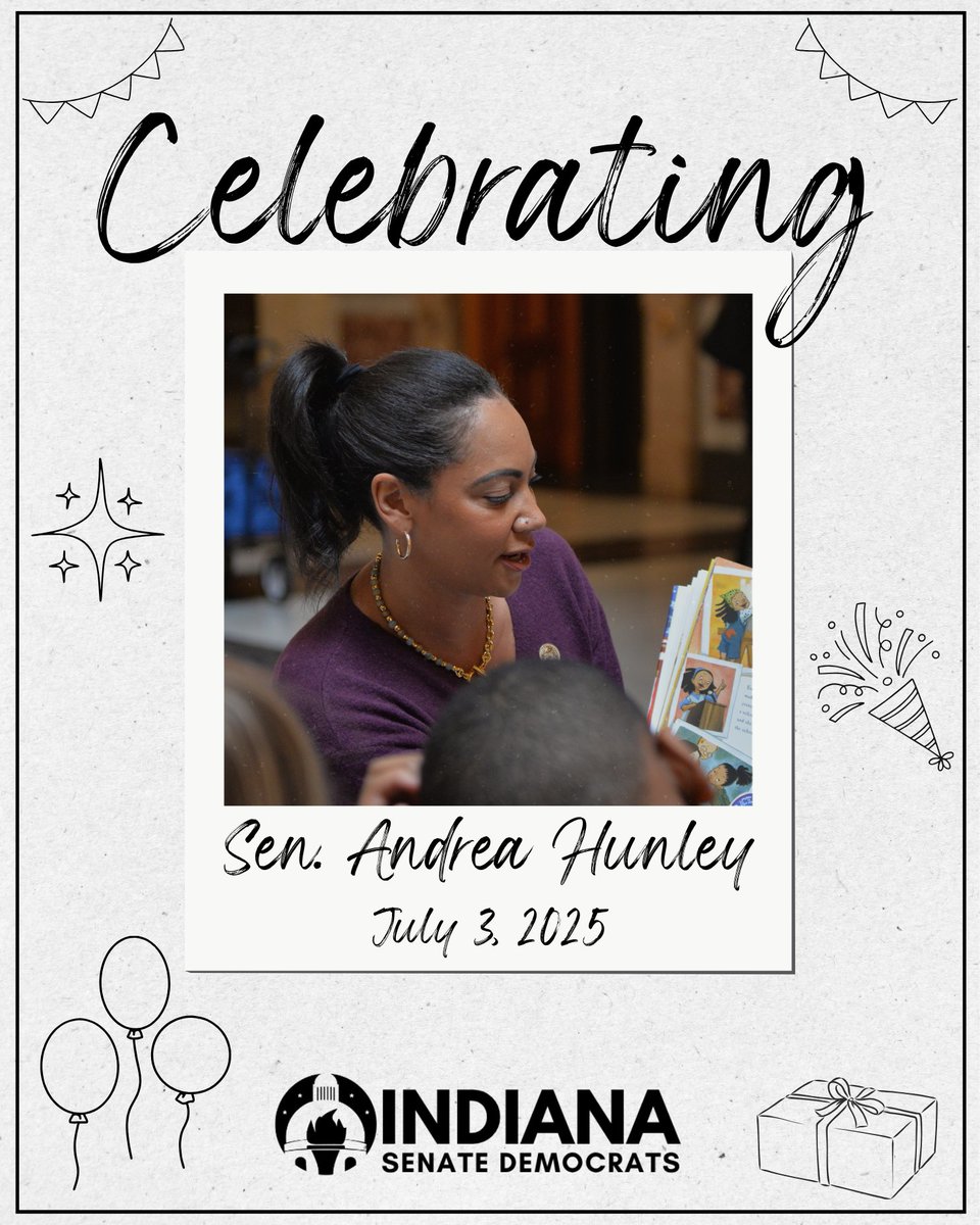 Today, we are celebrating our Assistant Caucus Leader, Sen. Andrea Hunley, on her Special Day, the day she was adopted. 🎉🎊

Thank you for your tireless efforts to help shape an Indiana we can be proud of for generations to come. 💙 #INForAll
