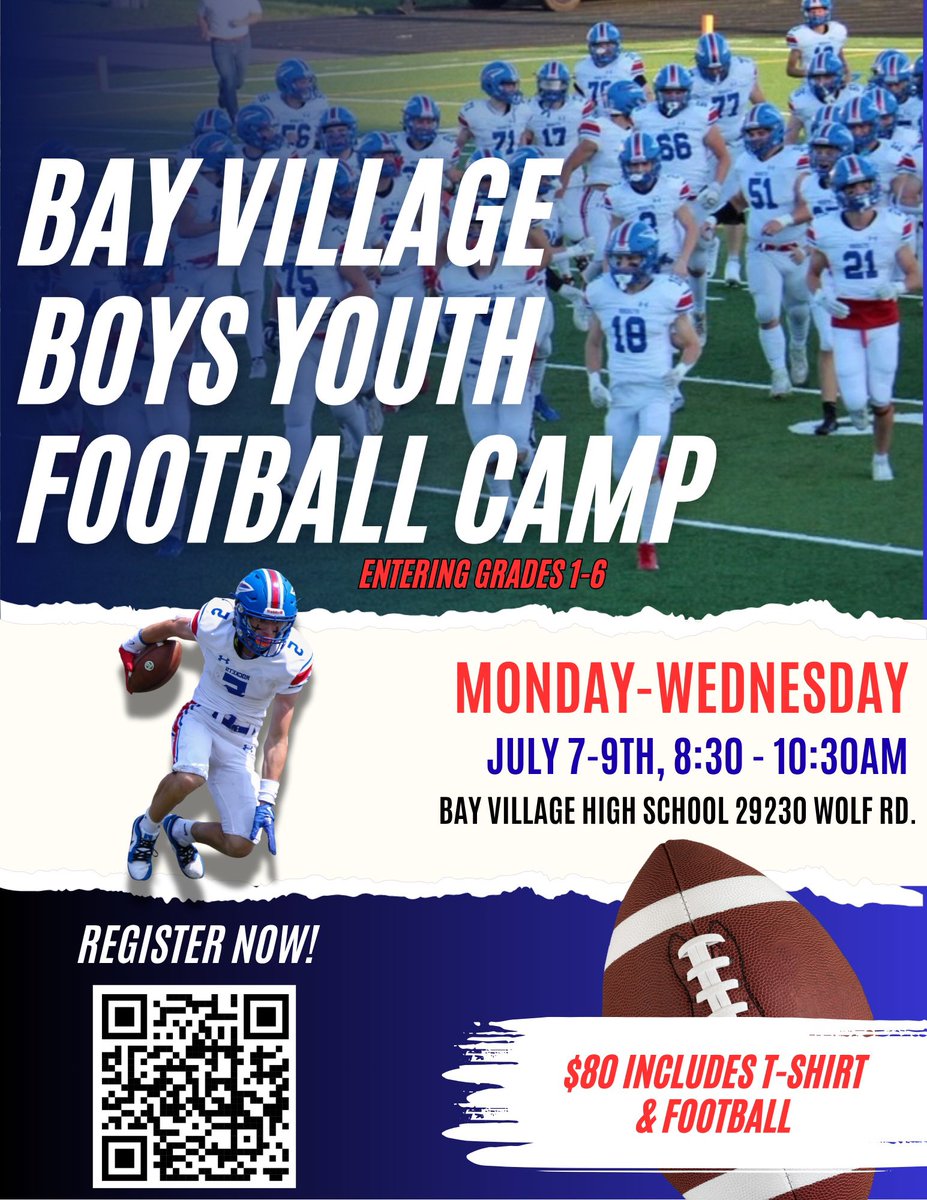Still time to sign up for youth camp!!!  Starts Monday!  🚀🏈