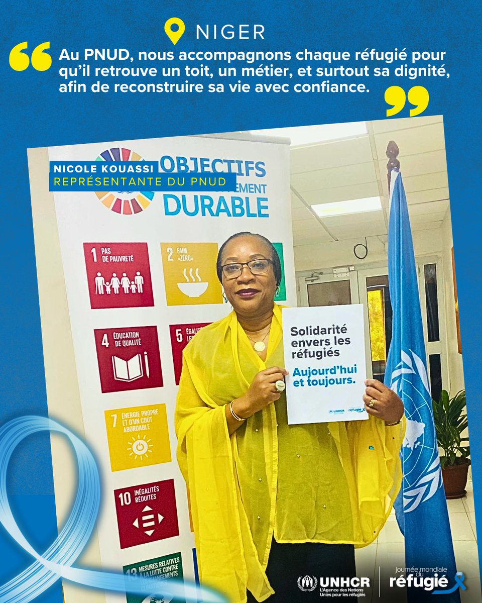 UNHCRNiger's tweet image. Ensemble, les cheffes d’agences du @PnudNiger et de @unwomenNiger lancent un message fort de solidarité :
Aux côtés du refugiés, pendant et bien au-delà de la Journée mondiale des réfugiés.

L’engagement reste, la solidarité continue.