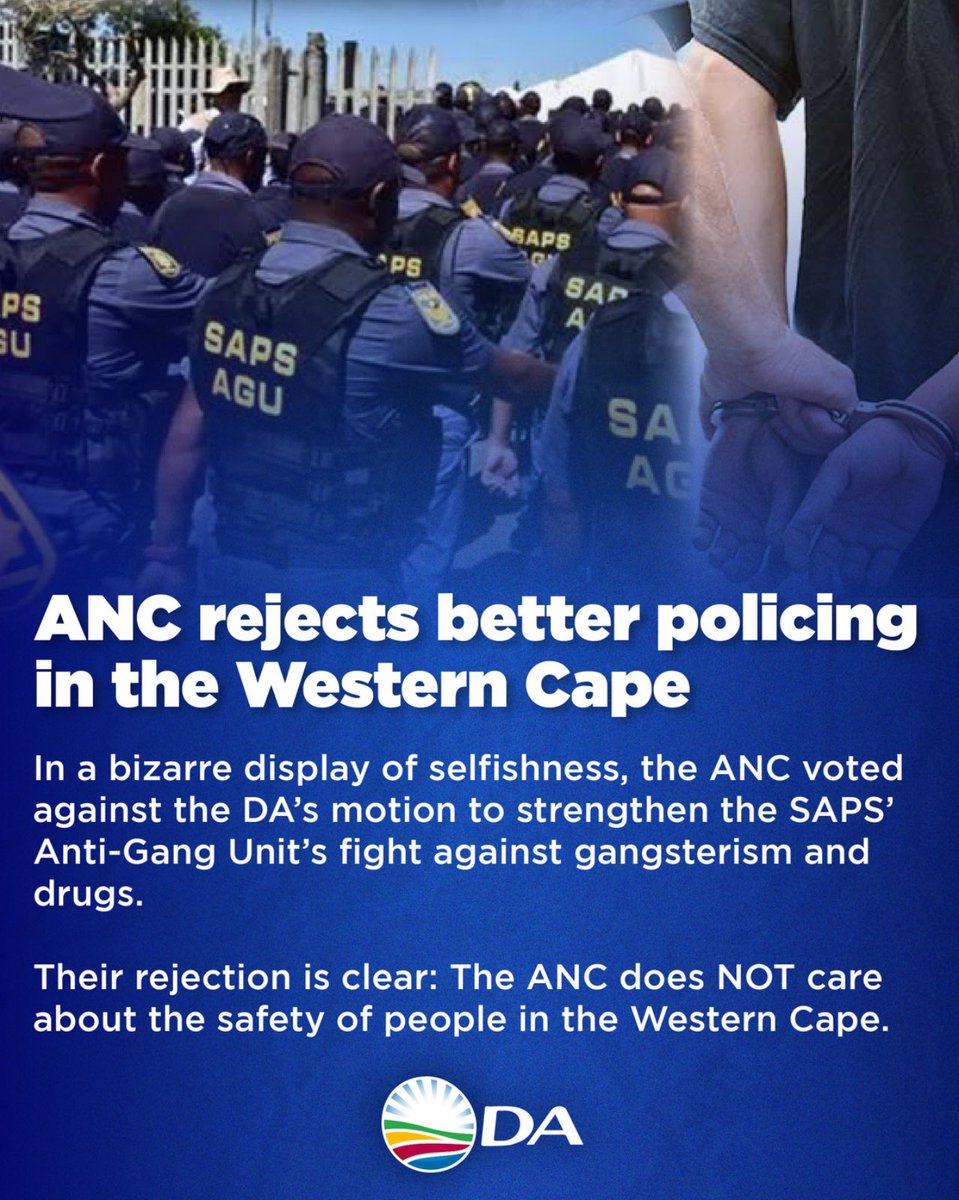 The ANC does not care about you. If they had acted quicker, many lives could have been saved. 

Today in the NCOP, they voted against safer communities.