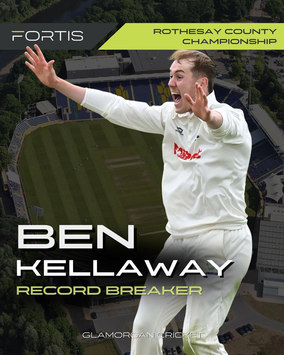 FORTISSPORTSG's tweet image. Ben Kellaway has become the youngest player to score a hundred and take 5 wickets in the same match for @GlamCricket 🔥
#TeamFortis #WeGoBeyond #Cricket #CountyChamp