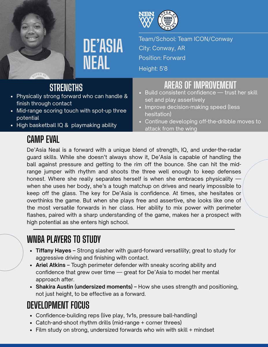 De’Asia Neal (@deasianeal_2029) on Twitter photo Thank you <a href="/nbnbball/">Coach TJ Jones</a> and <a href="/AYSABasketball/">AmericanYouthSportsAssociation (AYSA)</a> for the evolution report!!! <a href="/LadyWampusCats/">Lady Wampus Cats Basketball</a> <a href="/AR_ICON_WBB/">ICON WBB</a> Thank you <a href="/nbnbball/">Coach TJ Jones</a> and <a href="/AYSABasketball/">AmericanYouthSportsAssociation (AYSA)</a> for the evolution report!!! <a href="/LadyWampusCats/">Lady Wampus Cats Basketball</a> <a href="/AR_ICON_WBB/">ICON WBB</a>