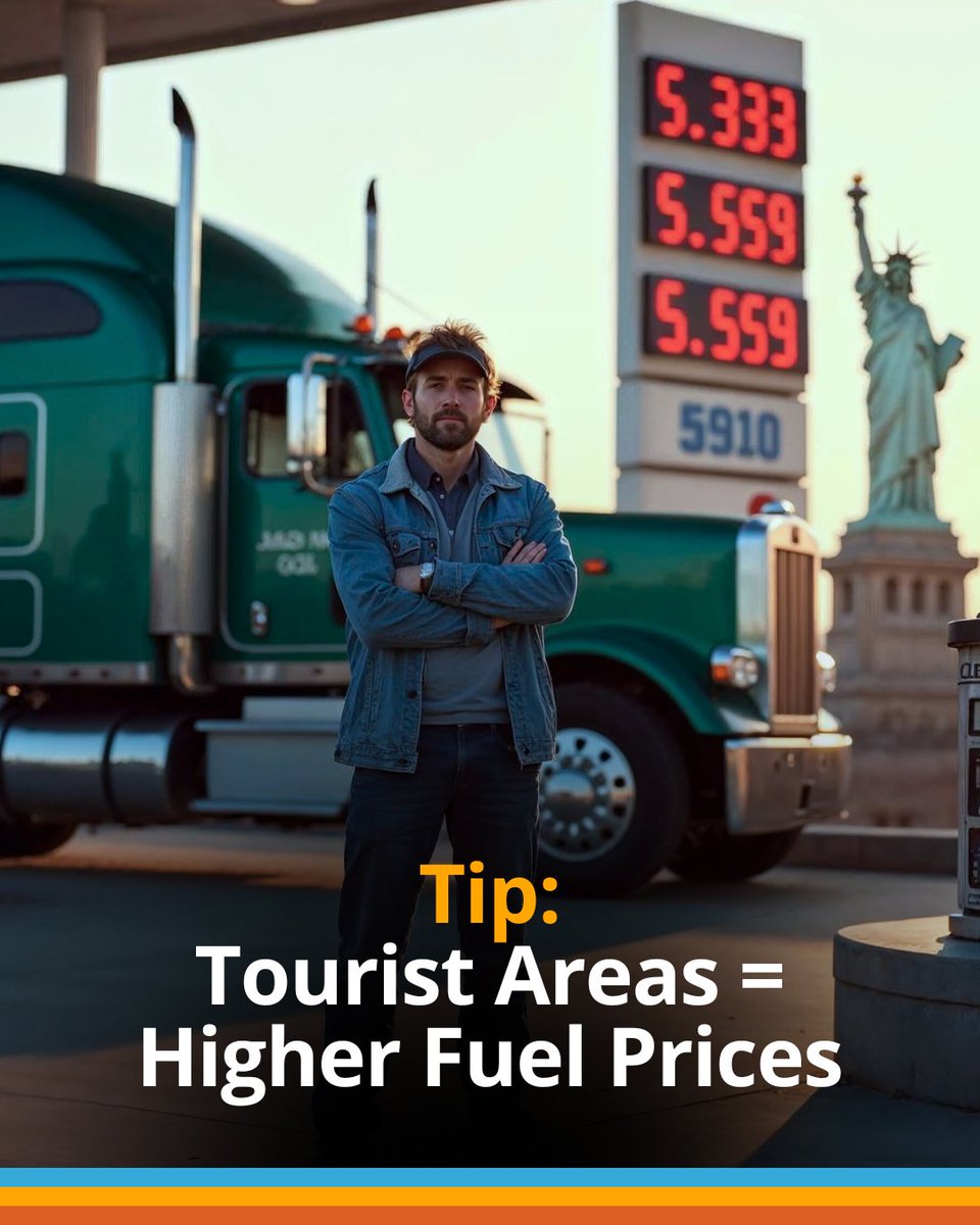 TruckersReport's tweet image. Summer fuel-saving tip: Avoid filling up near tourist hotspots—prices spike! ⛽

 Got any secret low-cost fuel stops? Share below. 

#TruckerTips