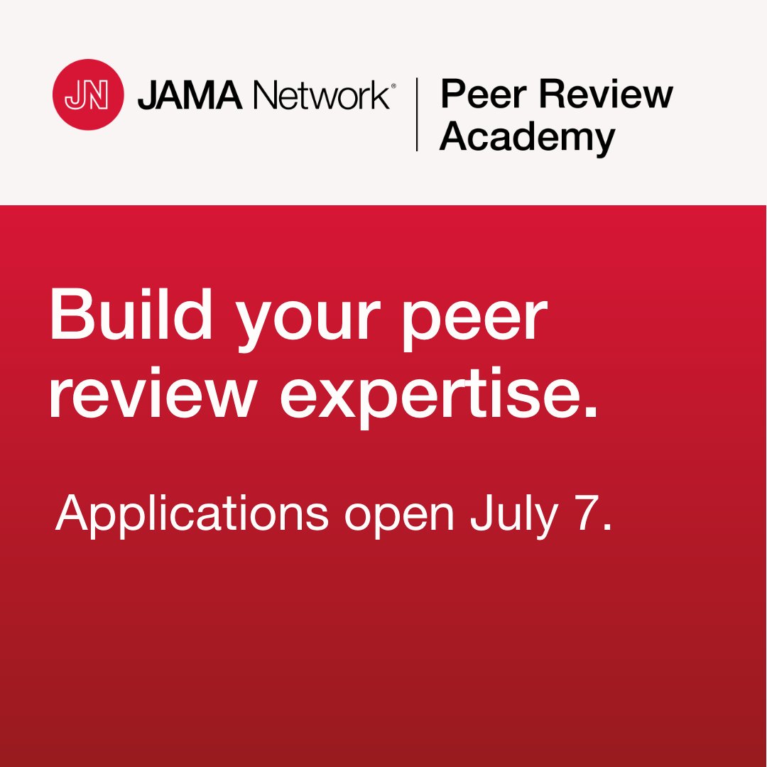 Applications for the JAMA Network Peer Review Academy open July 7. 📅

This academy offers early-career researchers a valuable opportunity to:

✅Develop high-quality peer reviews
✅ Gain behind-the-scenes insight into the editorial process
✅ Learn directly from JAMA Network
