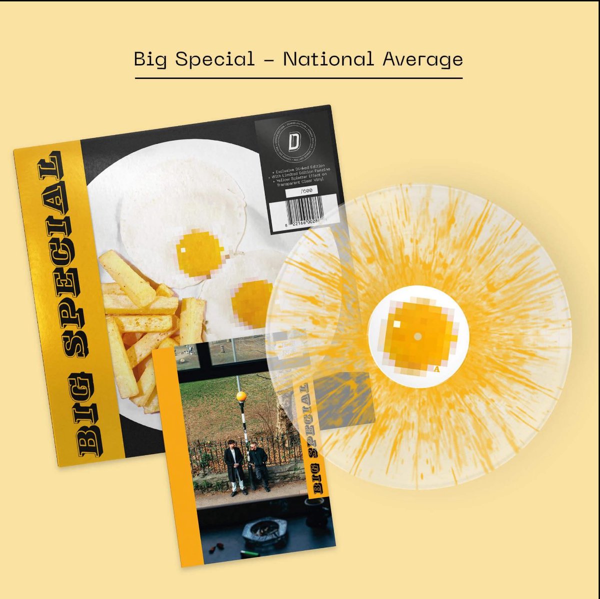 DINKED EDITION //
360

BIG SPECIAL /
NATIONAL AVERAGE 

4.7.25

Yellow splatter on transparent clear vinyl *
36 page full-colour fanzine *
Numbered edition *
Limited pressing of 600 *

Exclusive to Dinked 

Available to pre order now on our web store 

Vinilo.co.uk