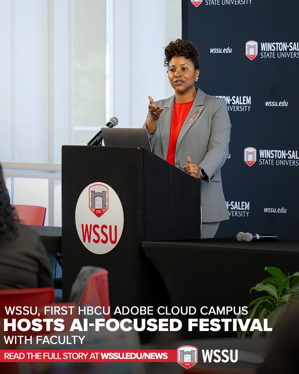 WSSURAMS's tweet image. “I’m excited to know that the faculty at Winston-Salem State University are considering AI as a tool and copilot to help them do the work they are already doing more excellently.” - Dr. Siobahn Grady
#WSSUNews | #WSSURamily
Read the full Story: bit.ly/4ny9j9q