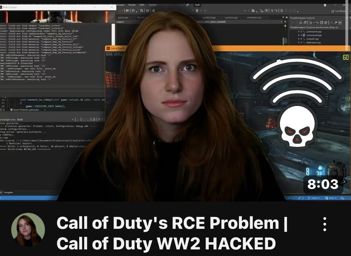 Cyb3rMaddy's tweet photo. Call of Duty: WWII - Remote Code
Execution Warning (PC Game Pass)

RCE in COD?? Yes, it's real. In this video, I break down a dangerous vulnerability that could allow attackers to remotely execute code on your system-just by joining the wrong lobby in Call of Duty: WWII on PC.

OUT NOW: https://t.co/6hEjhU3VCc
