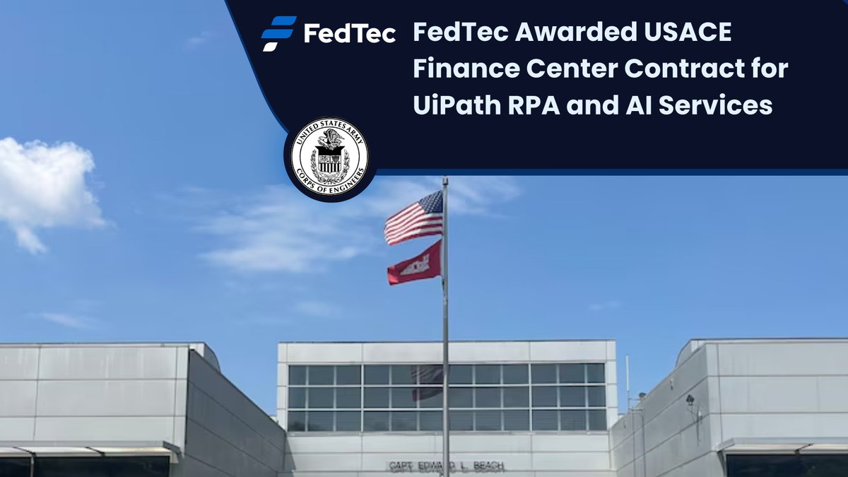 Faster processing. Fewer errors. Better decisions.
FedTec is helping the USACE Finance Center streamline workflows with UiPath RPA + AI for smarter, faster operations.
🔗 fedtec.com/news/usace-uip…
#RPA #AI #FedTec #GovTech #DoD #Automation
