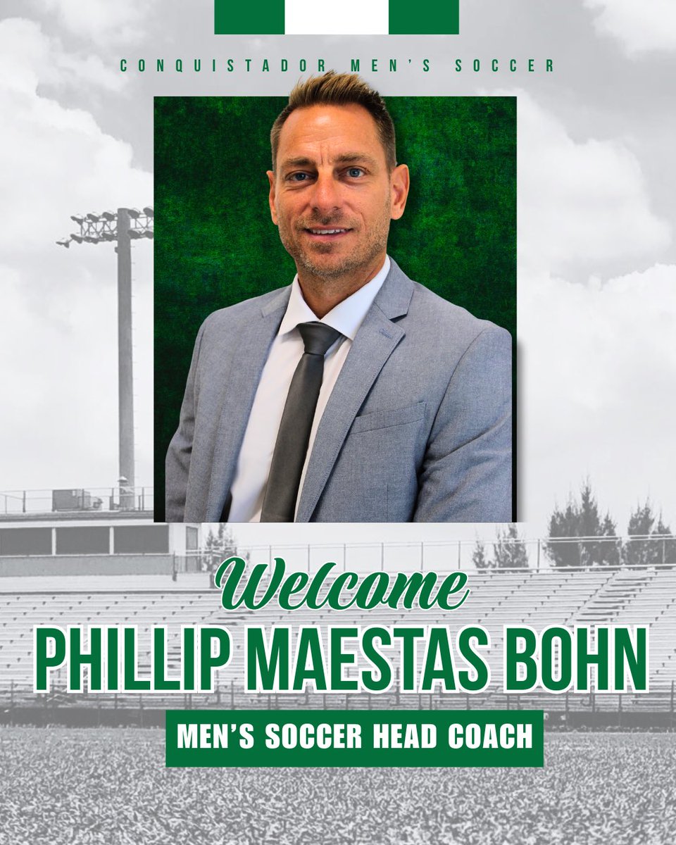 𝗪𝗲 𝗚𝗼𝘁 𝗢𝘂𝗿 𝗚𝘂𝘆.🛡️⚔️

#FNU is proud to announce Phillip Maestas Bohn as its new head men’s soccer coach!! Welcome to the #Conquistador Fam, Coach Bohn!!

#GoConquistadors // #TheRightWayToPlay