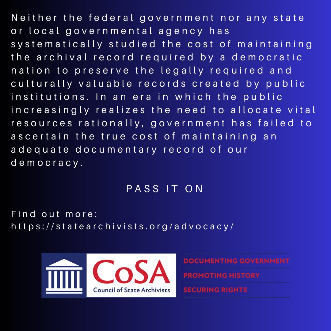 CoSA (@statearchivists) on Twitter photo 