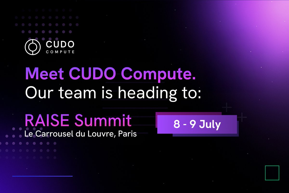 CUDO Compute (@cudo_compute) on Twitter photo We are heading to <a href="/RaiseSummit/">RAISE Summit</a> 2025 in Paris.
Join us on 8โ9th July as we connect with the #AI leaders shaping scalable, sovereign-ready infrastructure.
See what the future of GPU #cloudcomputing looks like. Let's talk.
For more event details, visit: raisesummit.com We are heading to <a href="/RaiseSummit/">RAISE Summit</a> 2025 in Paris.
Join us on 8โ9th July as we connect with the #AI leaders shaping scalable, sovereign-ready infrastructure.
See what the future of GPU #cloudcomputing looks like. Let's talk.
For more event details, visit: raisesummit.com