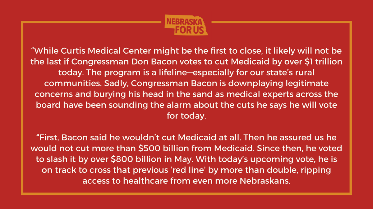 NebraskaForUs's tweet image. A statement from State Director Angie Lauritsen as a rural Nebraska clinic announces its closure, largely due to anticipated Medicaid cuts. #DefendingTheGoodLife #NE02