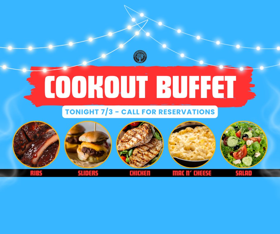 It's almost cookout o'clock! Come get your barbecue fix early with Chef Josh’s buffet of mouthwatering ribs, sliders, and cheesy mac goodness. Reservations are filling up—snag yours now! 🎉🍗🧀 #woostercountryclub #yum