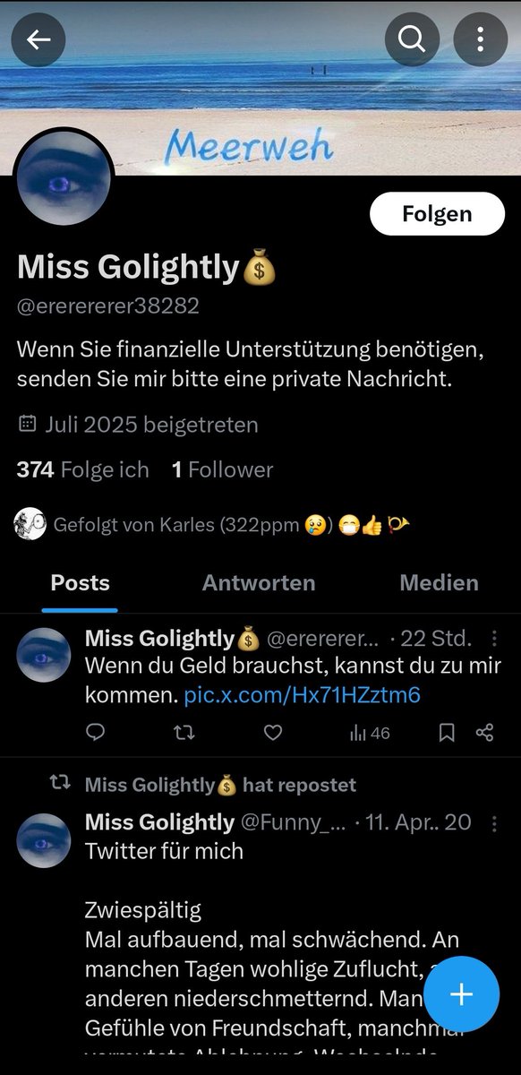 Das bin ich nicht!!!! Wäre super, wenn ihr den melden würdet.🙏