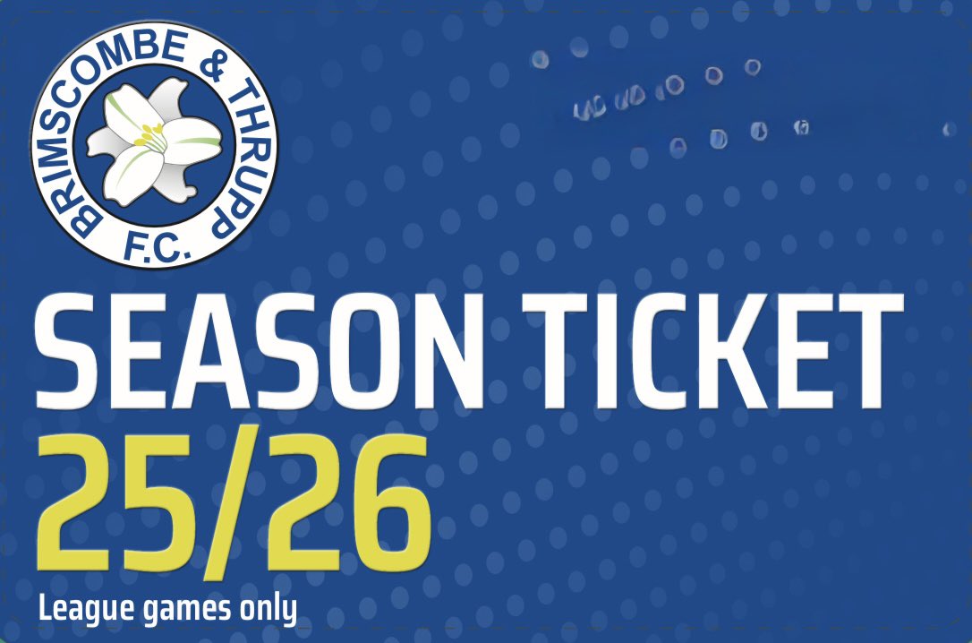 Btfcthemeadow's tweet image. 🔵⚽️SEASON TICKETS ON SALE NOW!⚽️🔵

Be part of the action for the 25/26 season at Brimscombe &amp;amp; Thrupp FC!

🏟️ All home league games covered — incredible value and unbeatable atmosphere!

💥 Adults: £100
💥 Concessions: £70

🎟️ Secure yours by emailing…