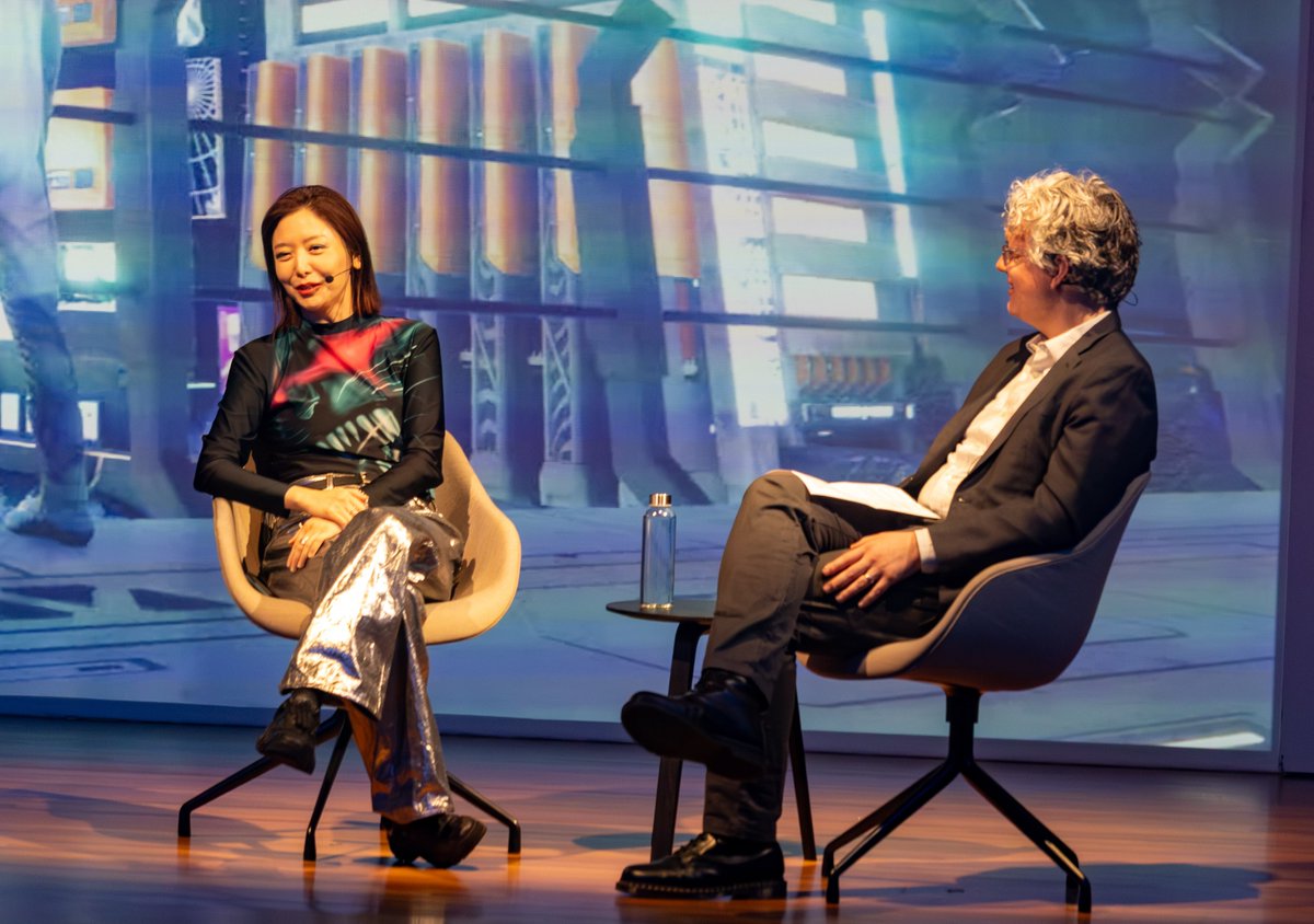 Guggenheim's tweet image. ✨ Earlier this week, the Guggenheim’s theater was transformed during The Soft Geometry of Being with Ayoung Kim, the 2025 LG Guggenheim Award recipient.
The program offered a glimpse into Kim’s evolving universe of avatars, imagined presence, and technological storytelling.…
