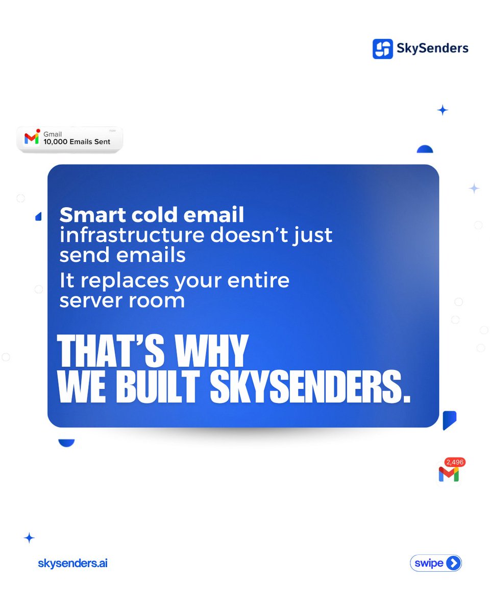 skysenders's tweet photo. You're not just sending emails you're building a system that works.

SkySenders gives you everything you need:
✔️ One-click domain setup
✔️ Dedicated servers
✔️ Real-time tracking
✔️ Smart customizatio

📍 https://t.co/uAhFy9zqnm

#SkySenders #ColdEmailTools #EmailDeliverability https://t.co/1qsoaq9bAQ