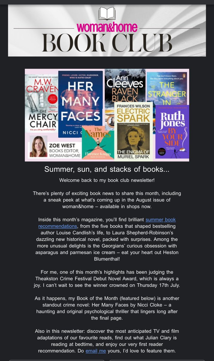 Zoe West (@zoeannewest) on Twitter photo The July <a href="/womanandhome/">woman&home</a> book newsletter is out now! Subscribe here…womanandhome.com/us/newsletter/ The July <a href="/womanandhome/">woman&home</a> book newsletter is out now! Subscribe here…womanandhome.com/us/newsletter/
