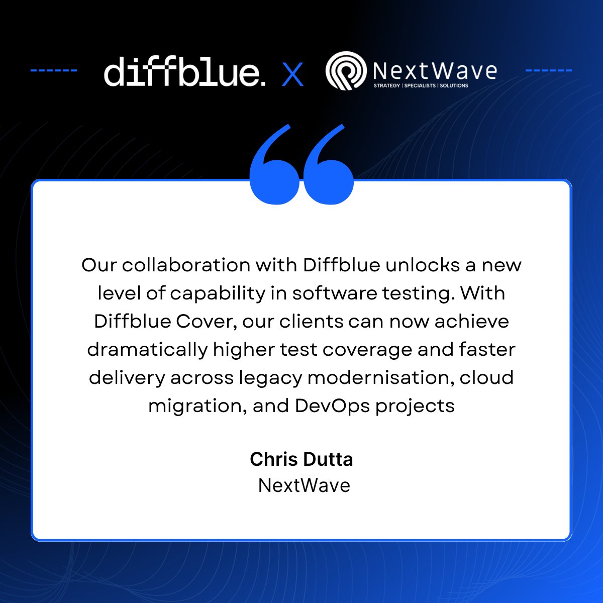 diffbluehq's tweet image. Modernizing financial systems doesn’t have to slow you down.
With NextWave Consulting, we’re seeing teams hit 80%+ test coverage in days and improve test productivity by up to 26x.
Faster testing. Smarter delivery. Less risk.
#AI #SoftwareTesting #DigitalTransformation #Java…