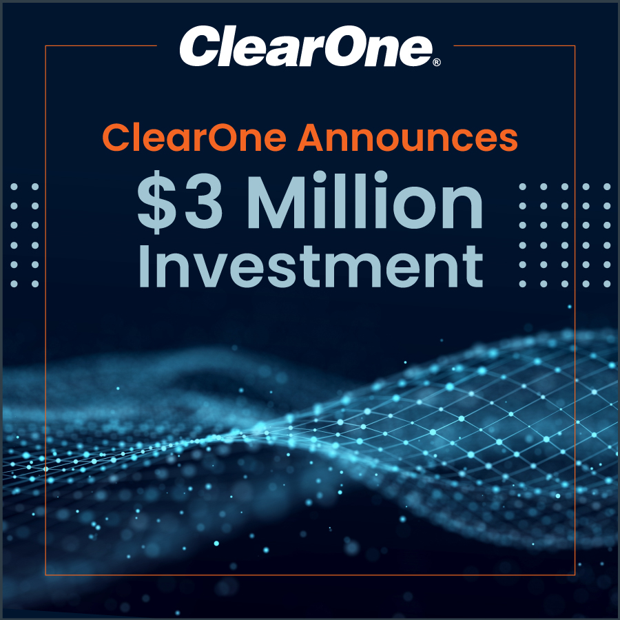 ClearOne Announces $3 Million Investment.
Learn more at: hubs.ly/Q03vQ6N20