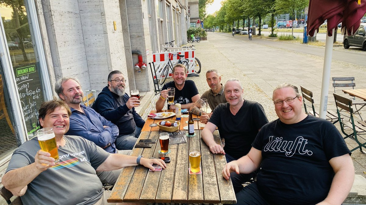 When History Meets Now
Last week in Berlin
From left to right: Bill Best, Thexder, Matt/Haujobb, Madsion/TRSi, W.o.t.w/TRSi, Astaroth/TRSi, Titus/Rabenauge
Once part of the scene – always part of the scene.
#TRSi #RedSectorInc #Haujobb #Rabenauge #DemoScene #Reunion #SceneSpirit