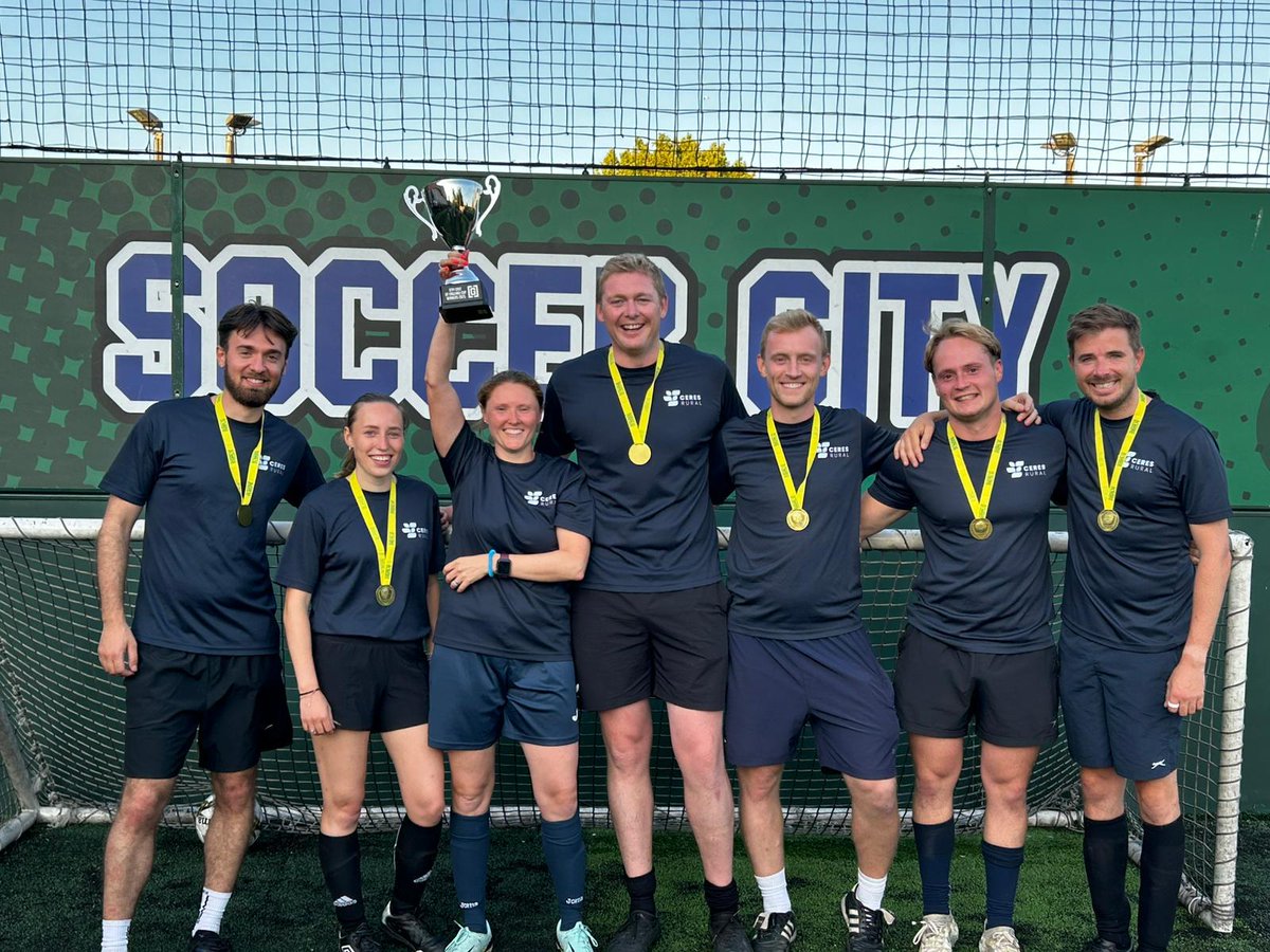 Champions! Last night, colleagues from across Ceres Property took part in the RTPI Football Tournament hosted at Goals Ipswich. After 4 hard-fought games and a thrilling final Ceres Property came out on top! Thank you to Howes Percival for sponsoring the event. #RTPI