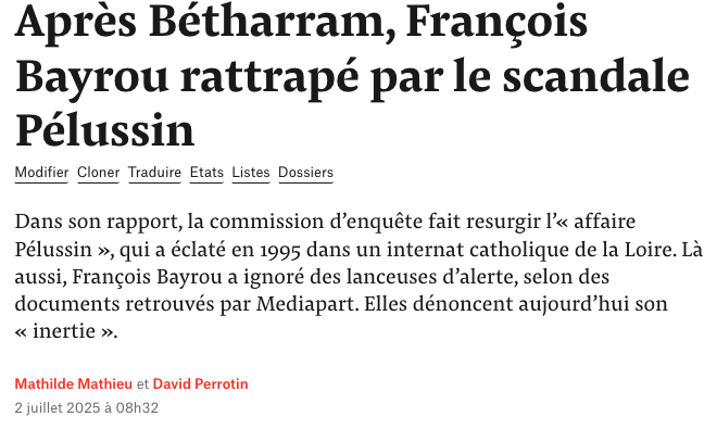 davidperrotin's tweet image. Sur BFMTV, Bayrou ment encore et encore sur Bétharram. Il prétend ne jamais avoir menti et dit avoir publié « toutes les preuves ». « Je suis le seul ministre à être intervenu », ose-t-il.
5 mois après, tout est toujours faux
➡️mediapart.fr/journal/france…