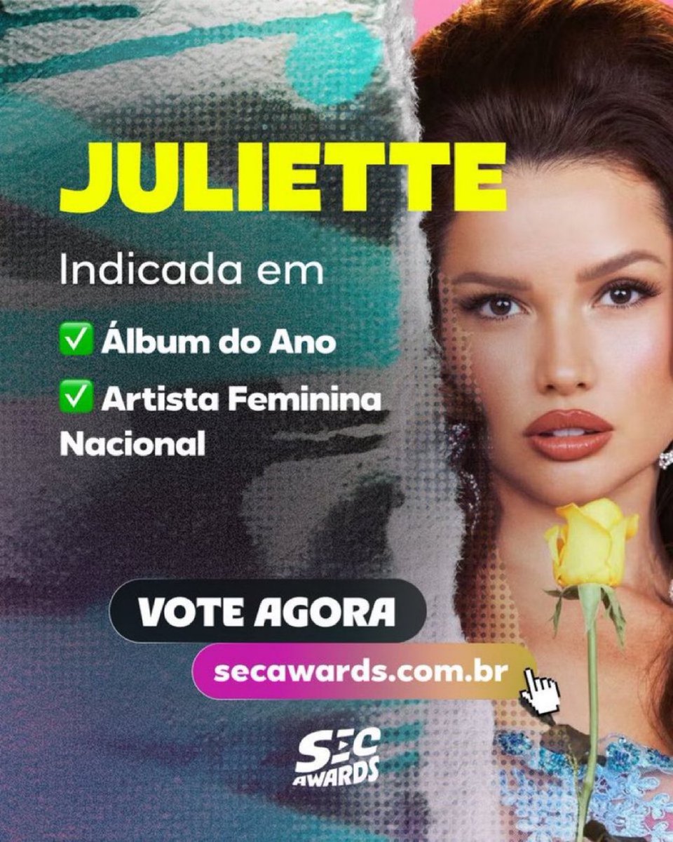 Juliette está concorrendo em duas categorias do SEC AWARDS, vamos votar? 

🗳️ A cada 10 votos em cada categoria, comente um emoji!
📍 Meta de 100 comentários 

linktr.ee/juliettesacawa…