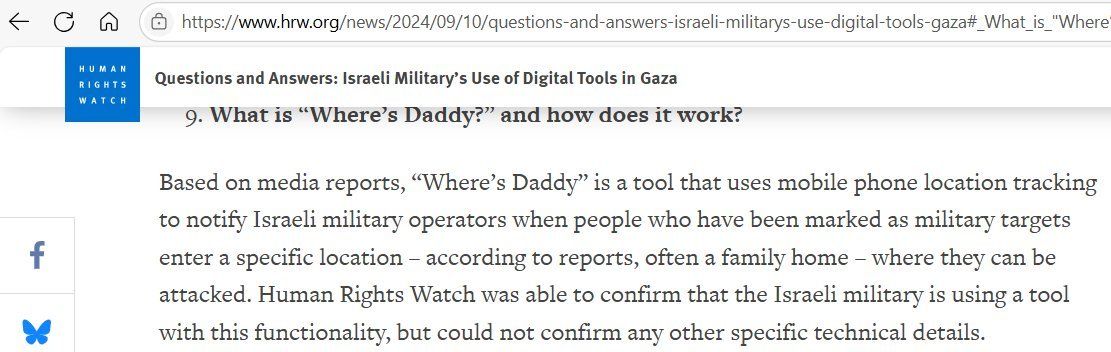 History__Speaks's tweet photo. My team & I are studying Israel's "Where's Daddy?" airstrikes in Gaza, where a target and his entire family are bombed to death in their homes. 

Months of research remain. But I can report a preliminary finding: Israel regularly and unlawfully classifies non-combatants (e.g. doctors who work for the state, journalists for anti-Israel media, etc) as targets in "Where's daddy" bombings. Israel thinks killing entire families is justified to get these civilian targets.

Israel also regularly targets Hamas combatants in "where's daddy?" bombings. But these are usually junior militants with very little military value. Israel thinks killing entire families is justified to get these low-level military targets.

Actually, the best way to see this program, which has killed many thousands and probably tens of thousands of women and children to achieve marginal military objectives, is as a cover story to kill civilians, so as to collectively punish and terrorize the civilian population - which goes to sleep every night in their tents or homes wondering if they will wake up under the rubble - and facilitate "voluntary immigration."